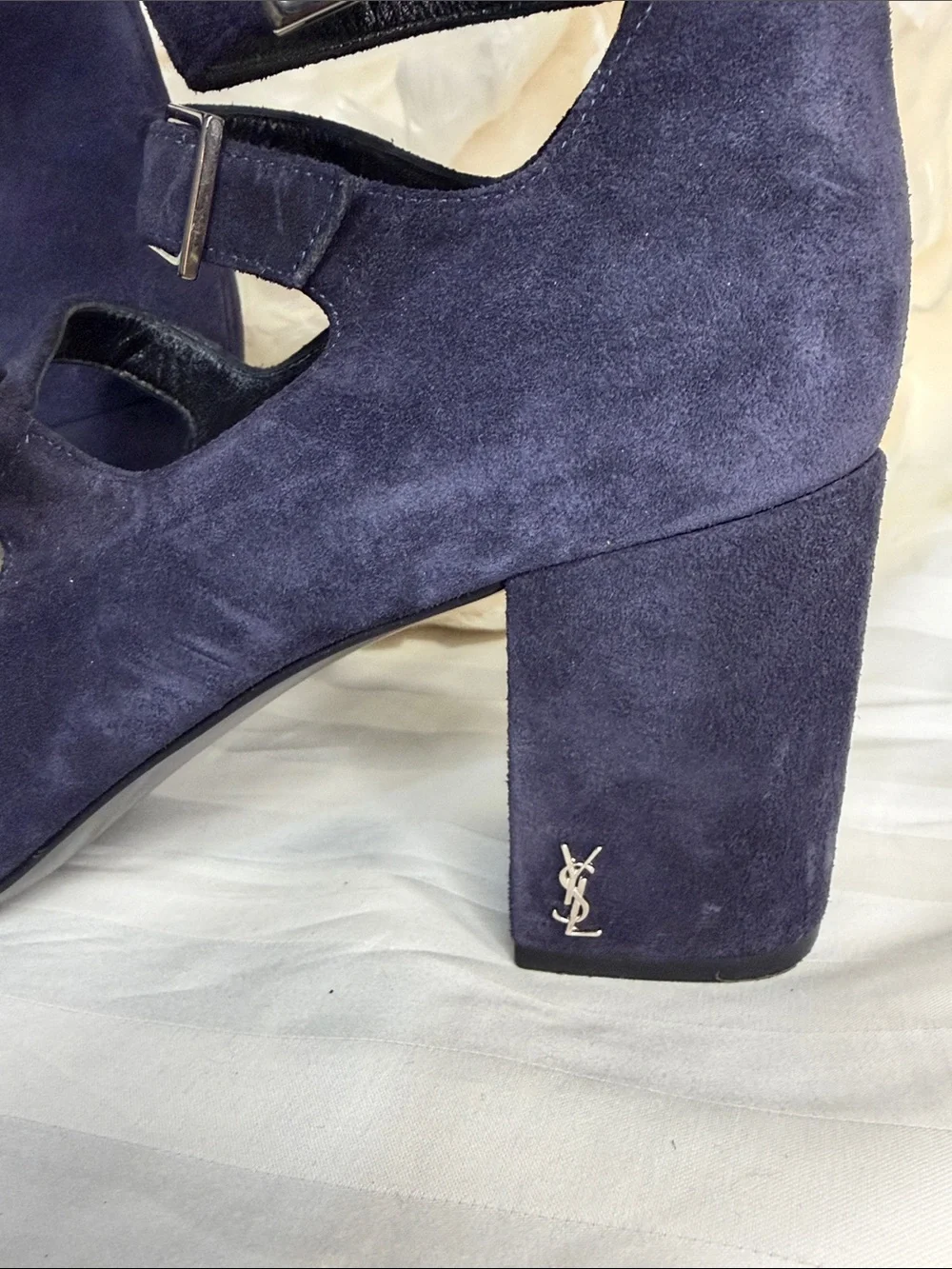 Saint Laurent Paris Navy Suede Multi-Strap Cage Sandals – Size 41